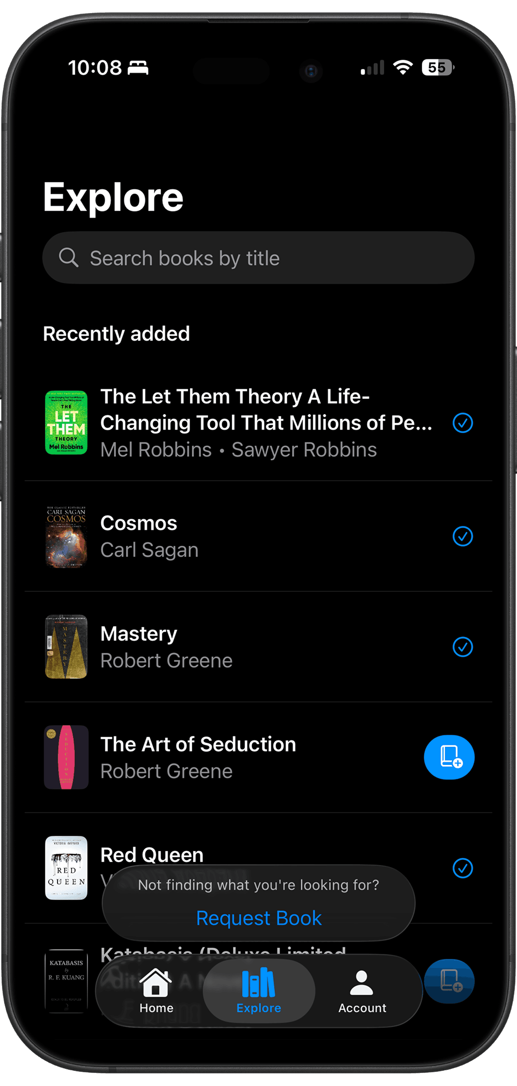 Thing City app screenshot showing Explore New Books feature